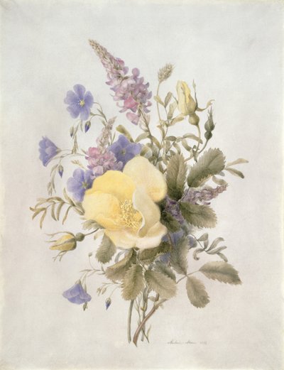 Blumen mit einer gelben Rose, 1840 von French School